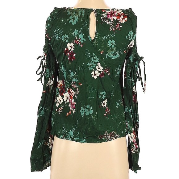 H&M Floral Green Long Sleeve Top XS NWOT! - Picture 2 of 7